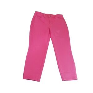 Talbots High-Rise Jegging Crop Pink Pants Womens 8P Petite Stretch Denim Jeans